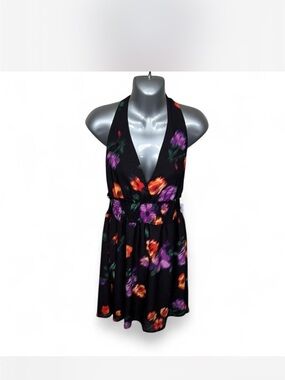 NWT* MaddenNyc Black Floral Halter Dress